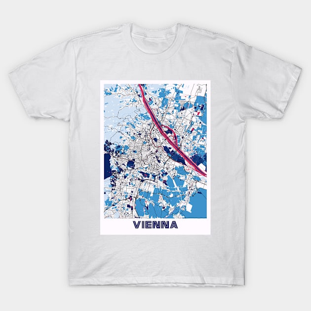 Vienna - Austria MilkTea City Map T-Shirt by tienstencil